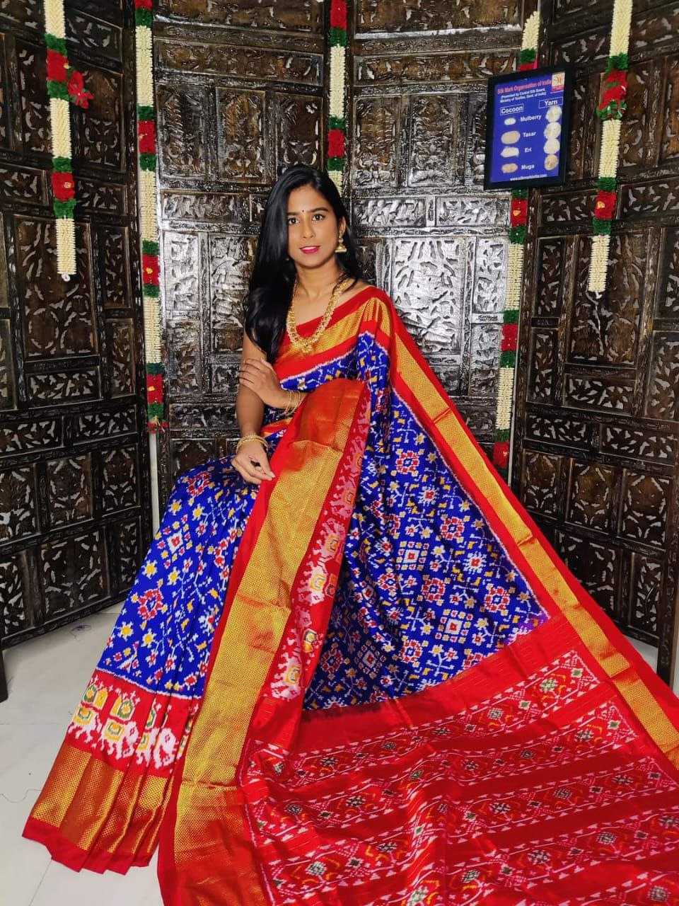 YNF PATOLA SILK RRI IKKAT SAREES WHOLESALE IKAT  POCHAMPALLY PATOLA SAREES MANUFACTURER      